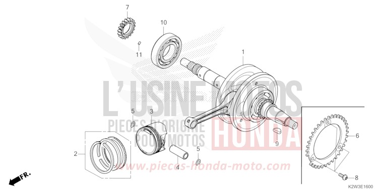 CRANKSHAFT/PISTON for Dax ST125 PEARL GLITTERING BLUE (B231) from 2023
